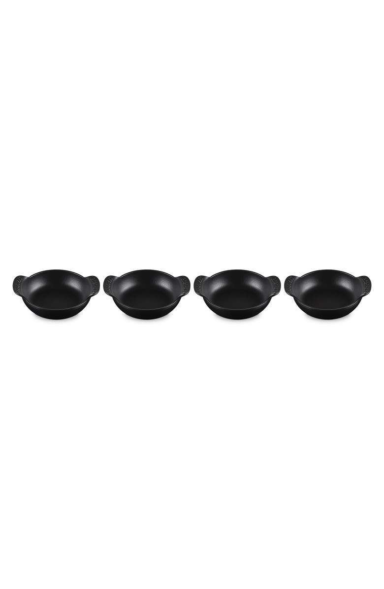Le Creuset Gourmand Set of 4 1/3-Quart Enamel Cast Iron Braiser, Alternate, color, Matte Black