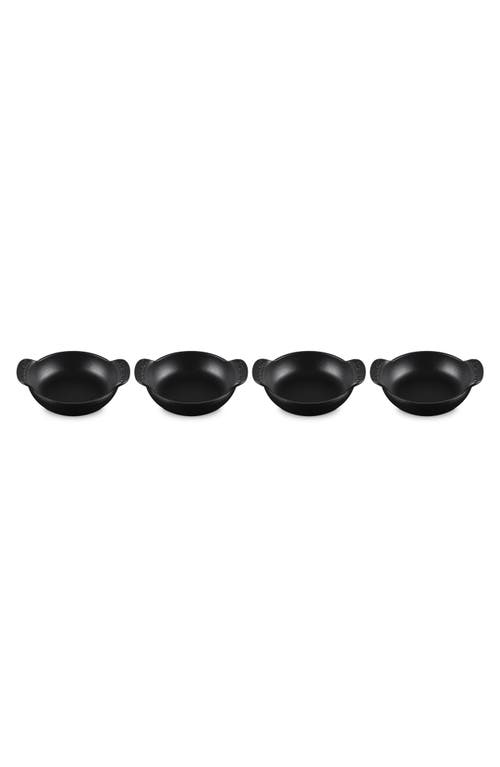Le Creuset Gourmand Set Of 4 1/3-quart Enamel Cast Iron Braiser In Matte Black