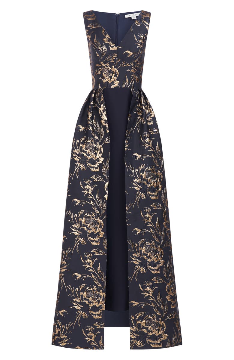 Kay Unger Sterling Metallic Jacquard Gown, Alternate, color, 