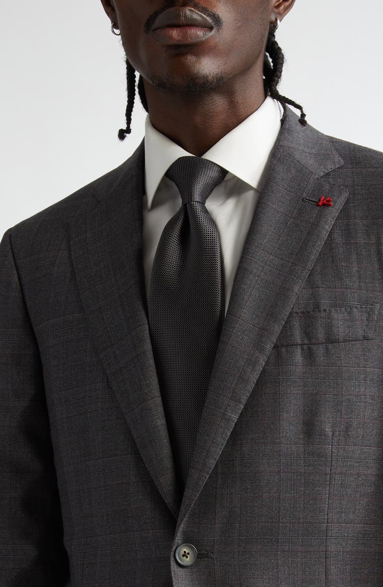 ISAIA Sanita Plaid Wool Suit, Alternate, color, Dark Grey
