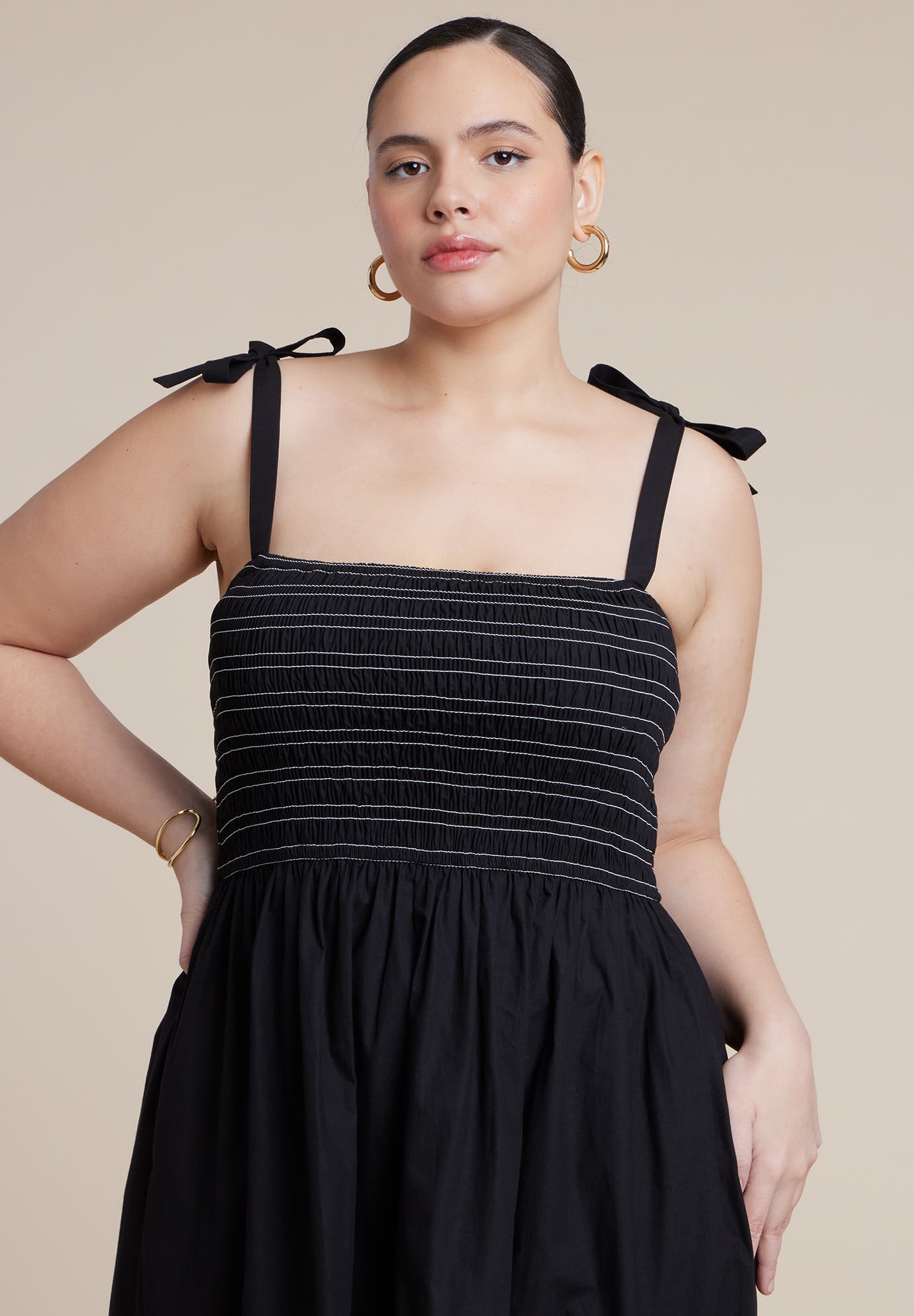 Smocked Bodice Maxi Dress - image 2