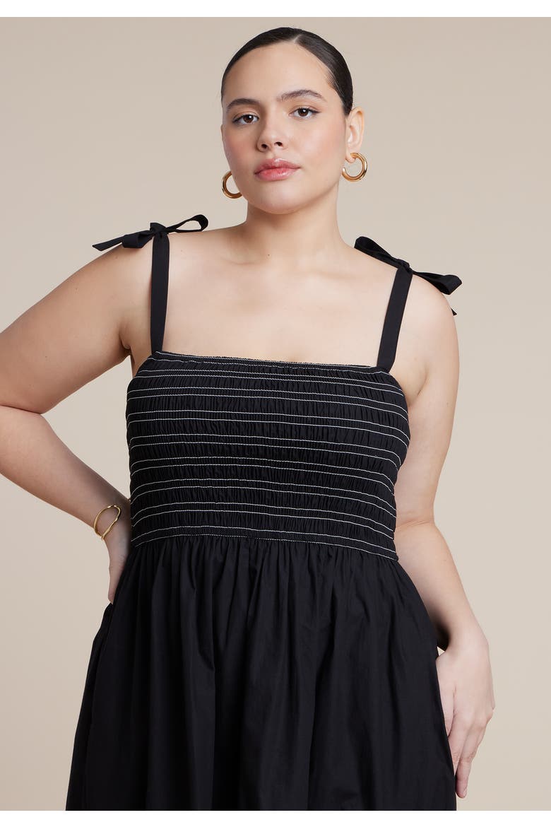 Smocked Bodice Maxi Dress, Alternate, color, BLACK ONYX