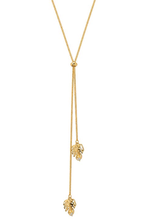 Willa Leaf Lariat Necklace
