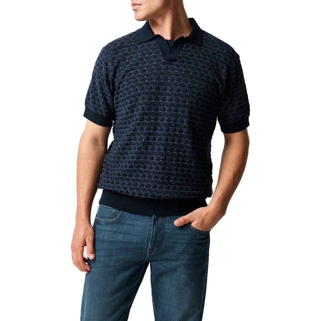 Rodd & Gunn Halken Johnny Collar Polo in Midnight at Nordstrom, Size Xx-Large