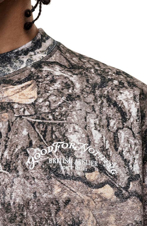 Good For Nothing Woodland Camo Print T-shirt In Multi