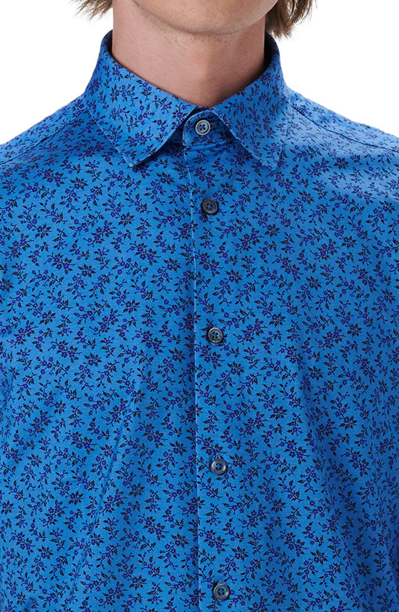 Bugatchi OoohCotton<sup>®</sup> Floral Short Sleeve Button-Up Shirt, Alternate, color, 