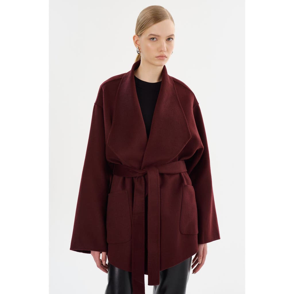 Lamarque Mekia| Double Face Wool Coat In Burgundy