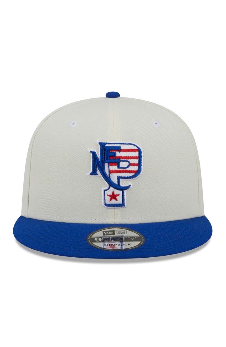 New Era Men's New Era Cream/Royal New England Patriots City Originals 9FIFTY Snapback Hat, Alternate, color,