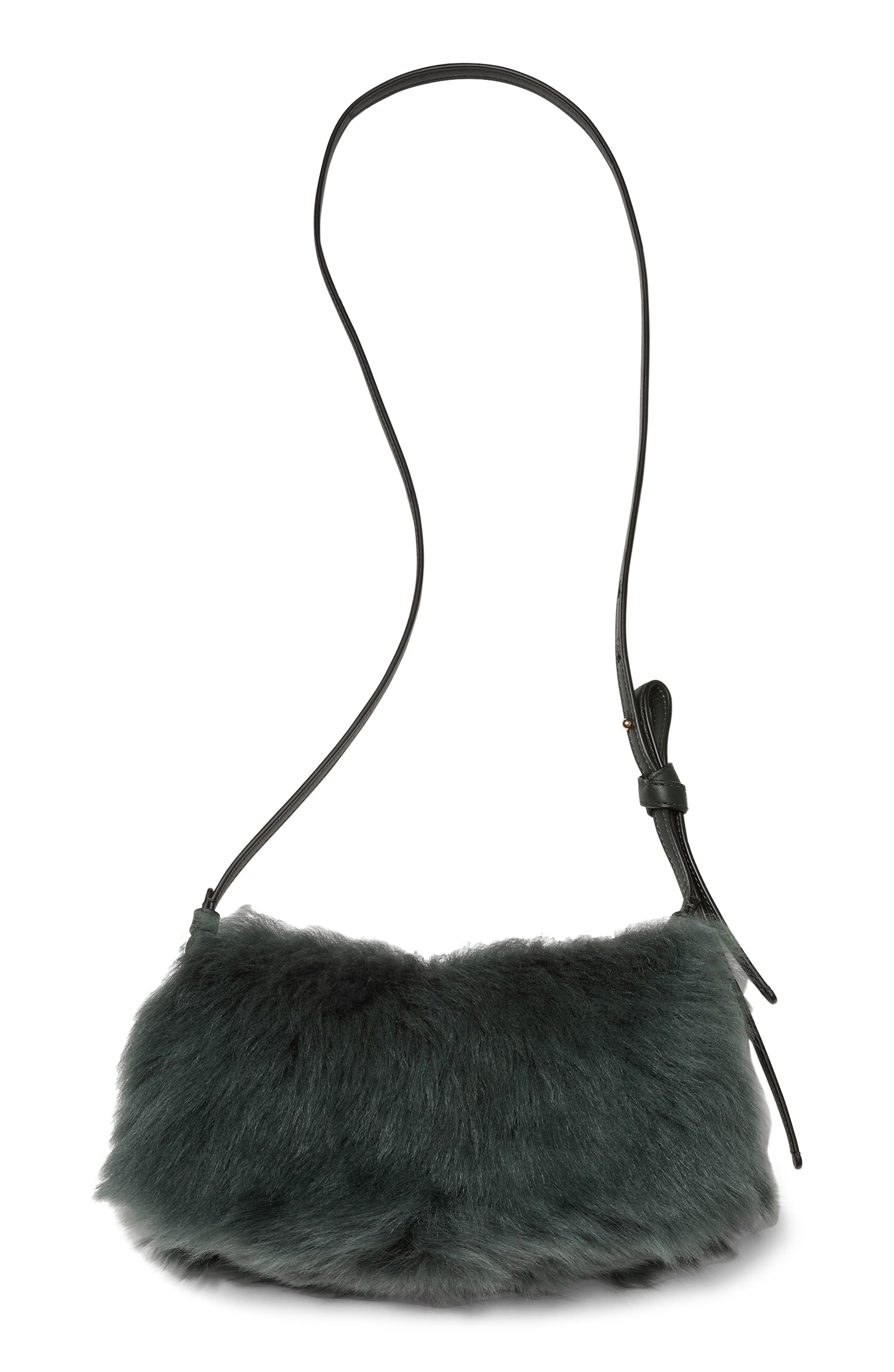 Kate Spade New York loop genuine shearling crossbody bag, Alternate, color, 