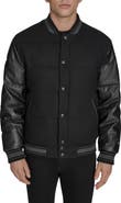 Champion Mixed Media Varsity Puffer Jacket