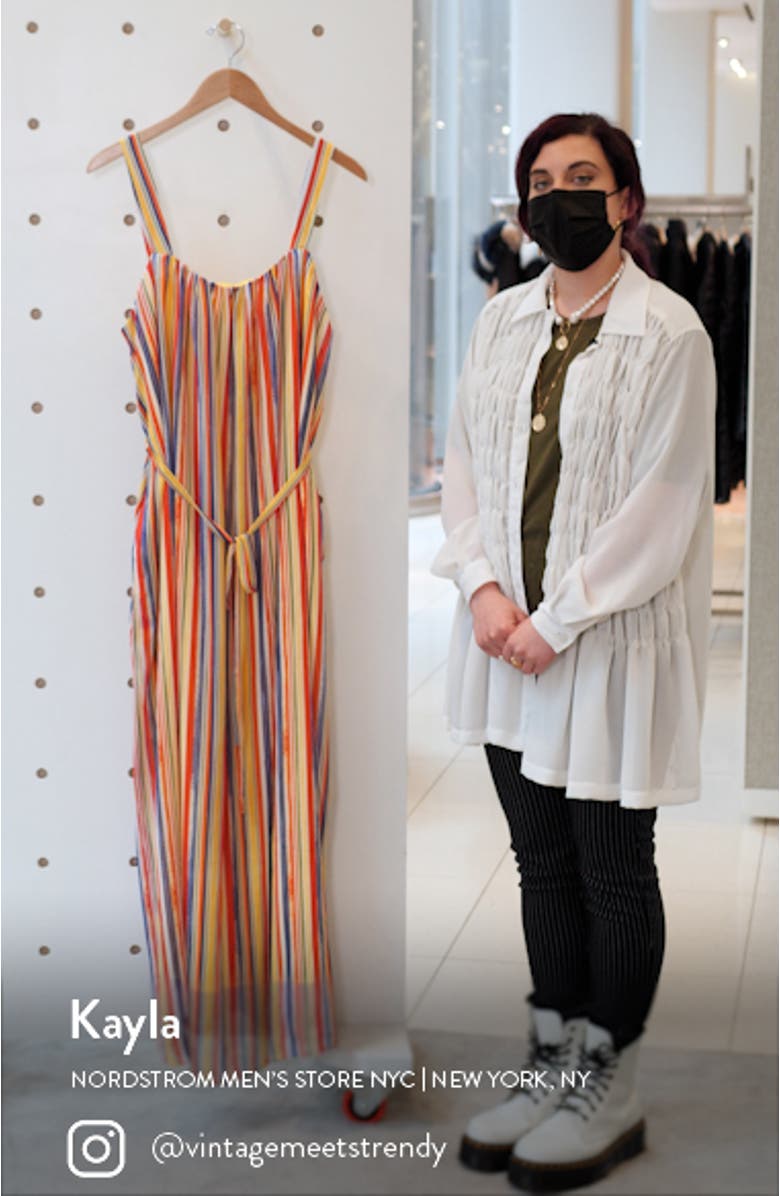 Rainbow Stripe Crepe Maxi Dress, sales video thumbnail