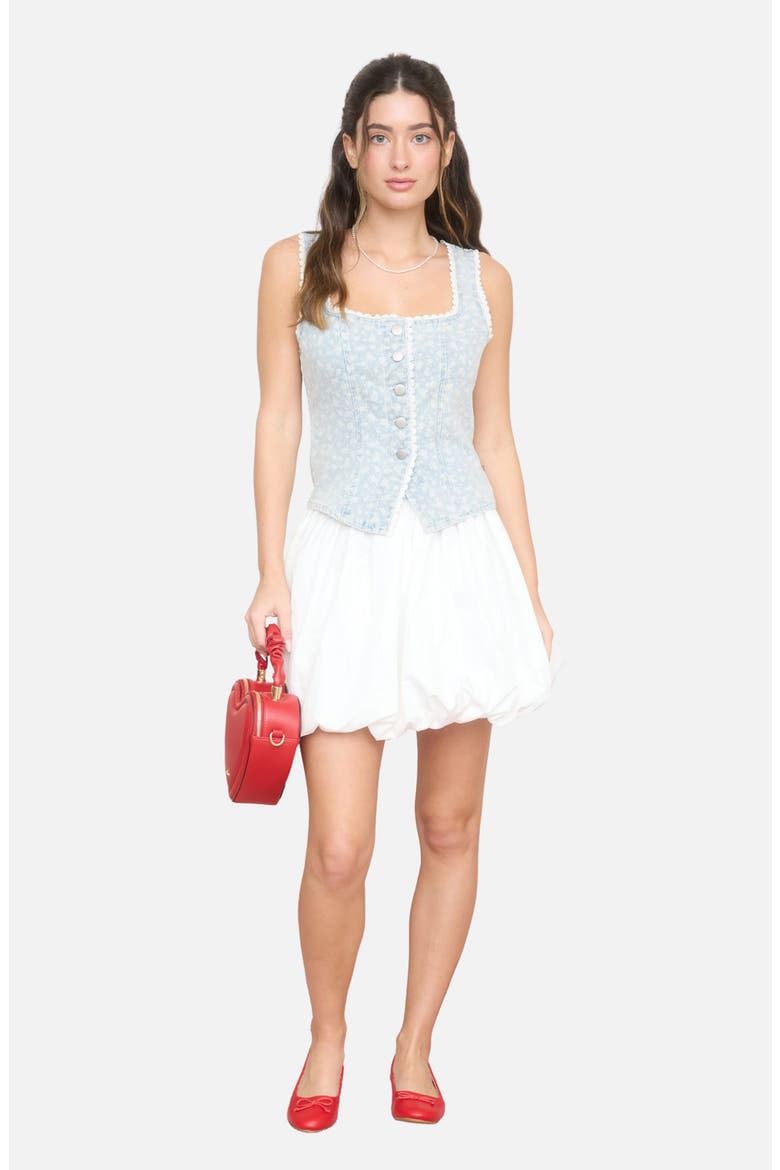 Floral Denim Vest, Alternate, color, DENIM