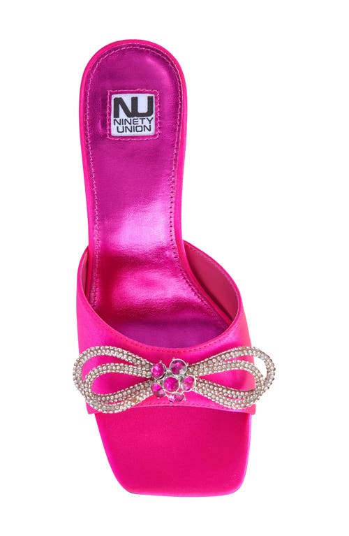 Ninety Union Regal Bow Slide Sandal In Fuchsia