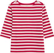 Seasalt Cornwall Sailor Stripe Three Quarter Sleeve Organic Cotton T-Shirt