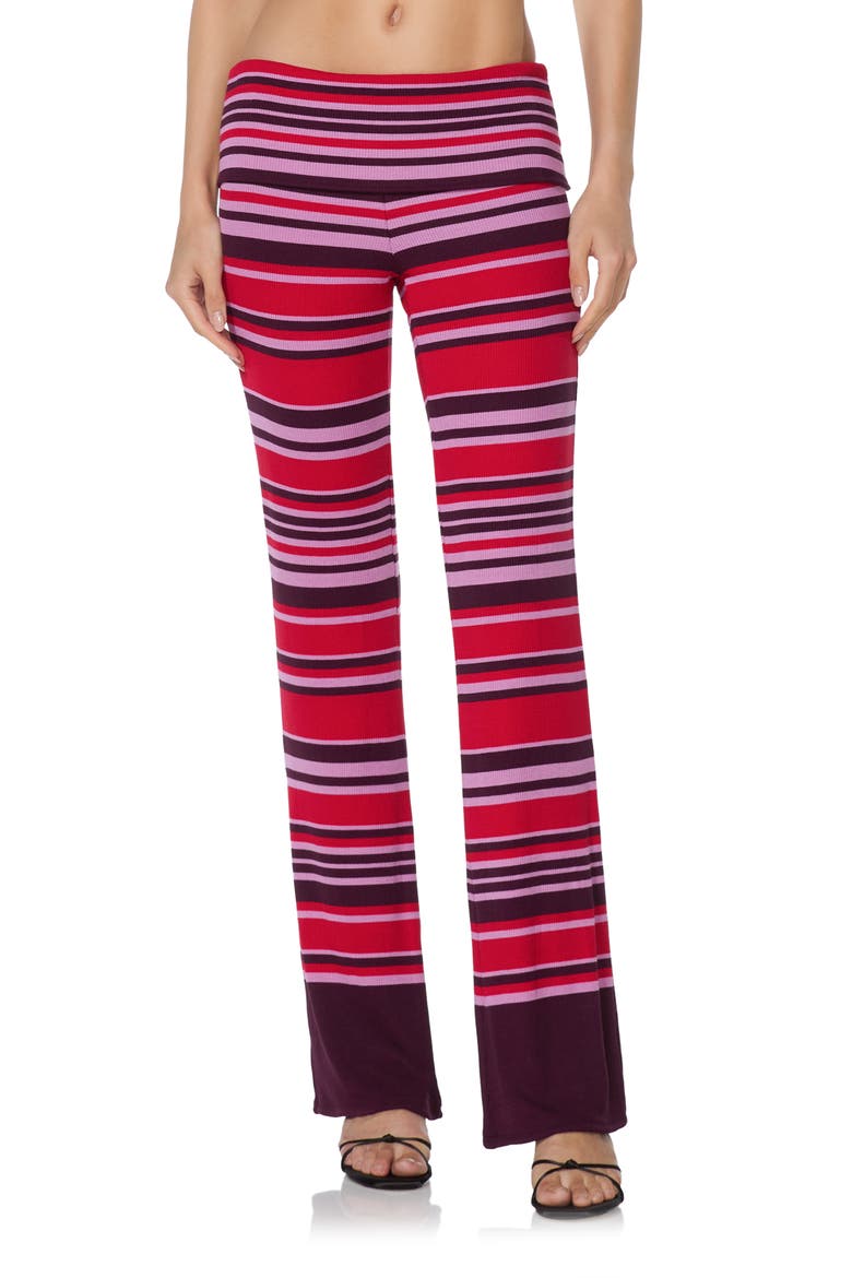 Tatiana Striped Low Rise Straight Leg Pants, Main, color, STRIPED KISS
