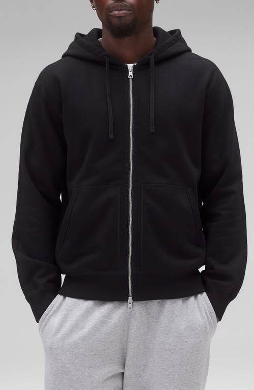 Reigning Champ Midweight Terry Standard Full Zip Hoodie In Black