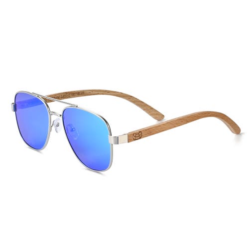 EARTH WOOD Kotor Polarized Sunglasses in Bamboo/blue  product