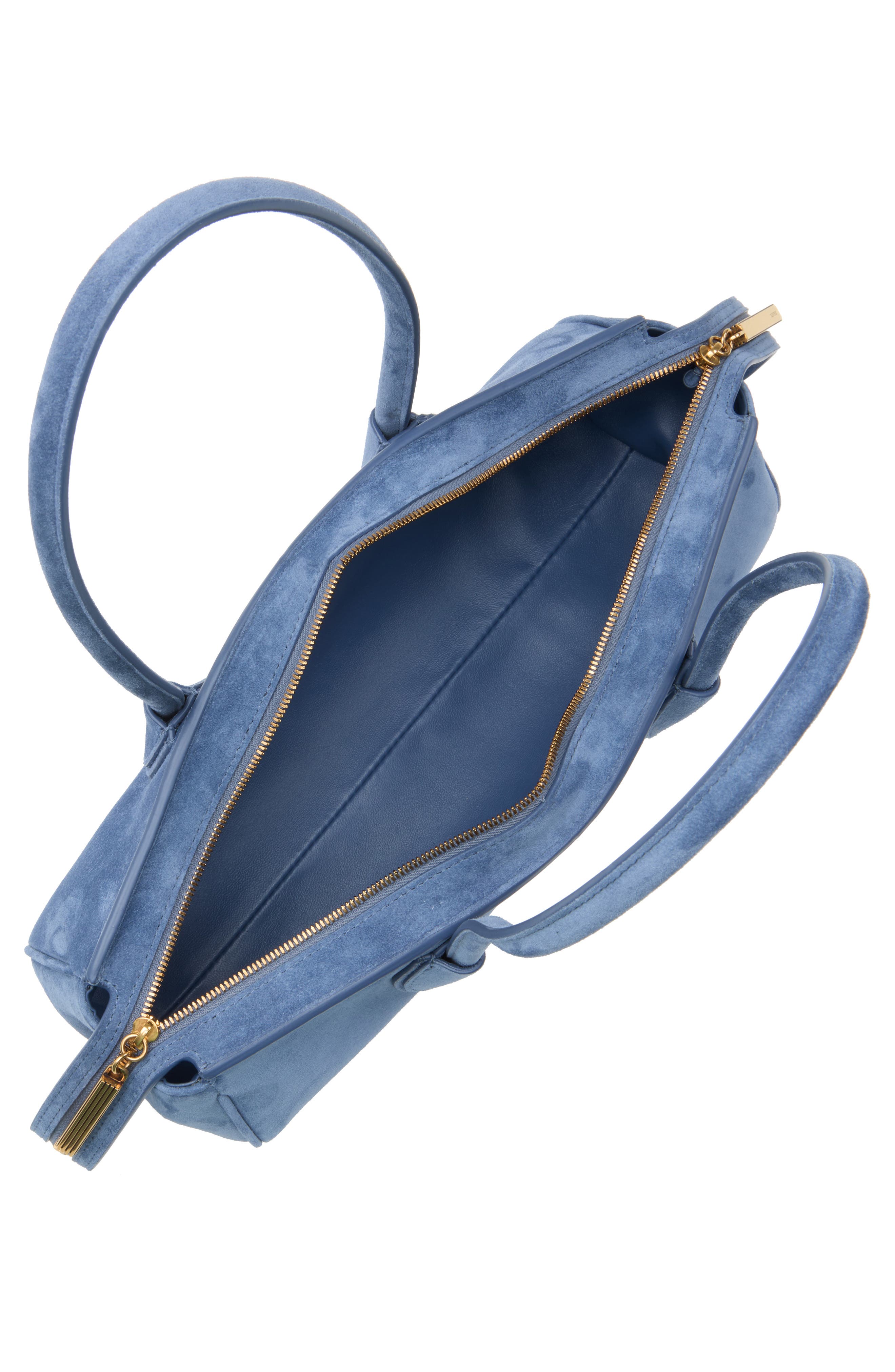 Donna Soft Leather Shoulder Bag, Alternate, color, CLOUD IRIS