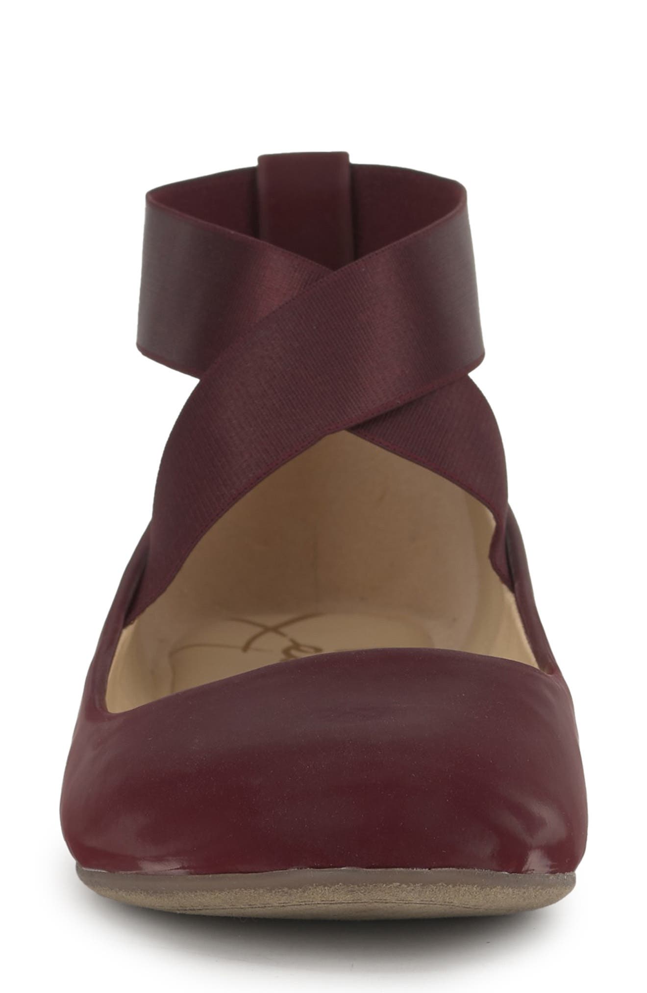 Mandayss Ankle Strap Ballet Flat, Alternate, color, RED 34