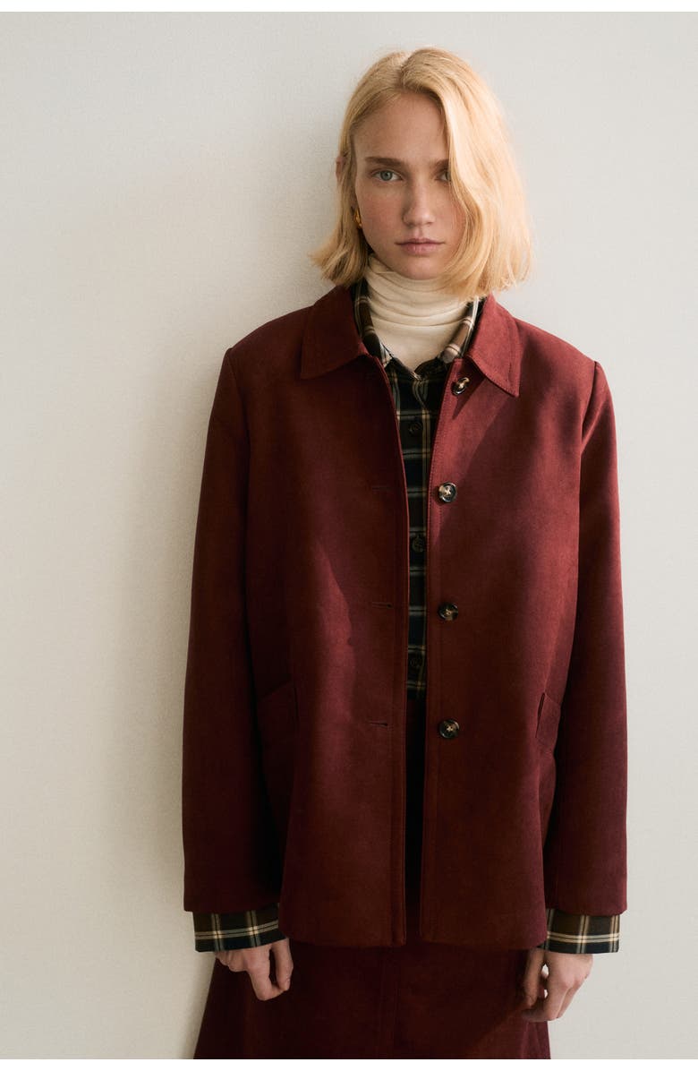 H&M Collared Jacket, Alternate, color, Dark Red