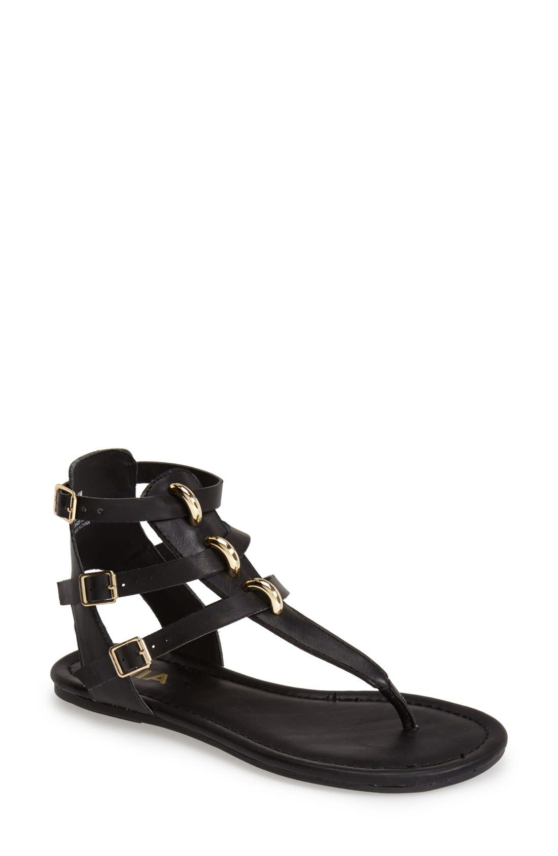 'Barbados' Thong Sandal, Main, color, BLACK