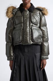 Sacai Crop Down Hooded Puffer