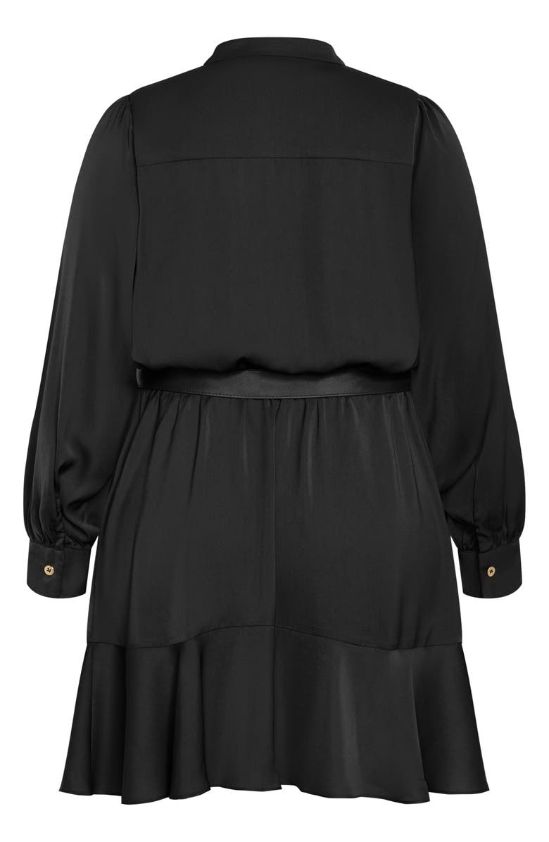 City Chic Oki Belted Long Sleeve Shirtdress, Alternate, color, 