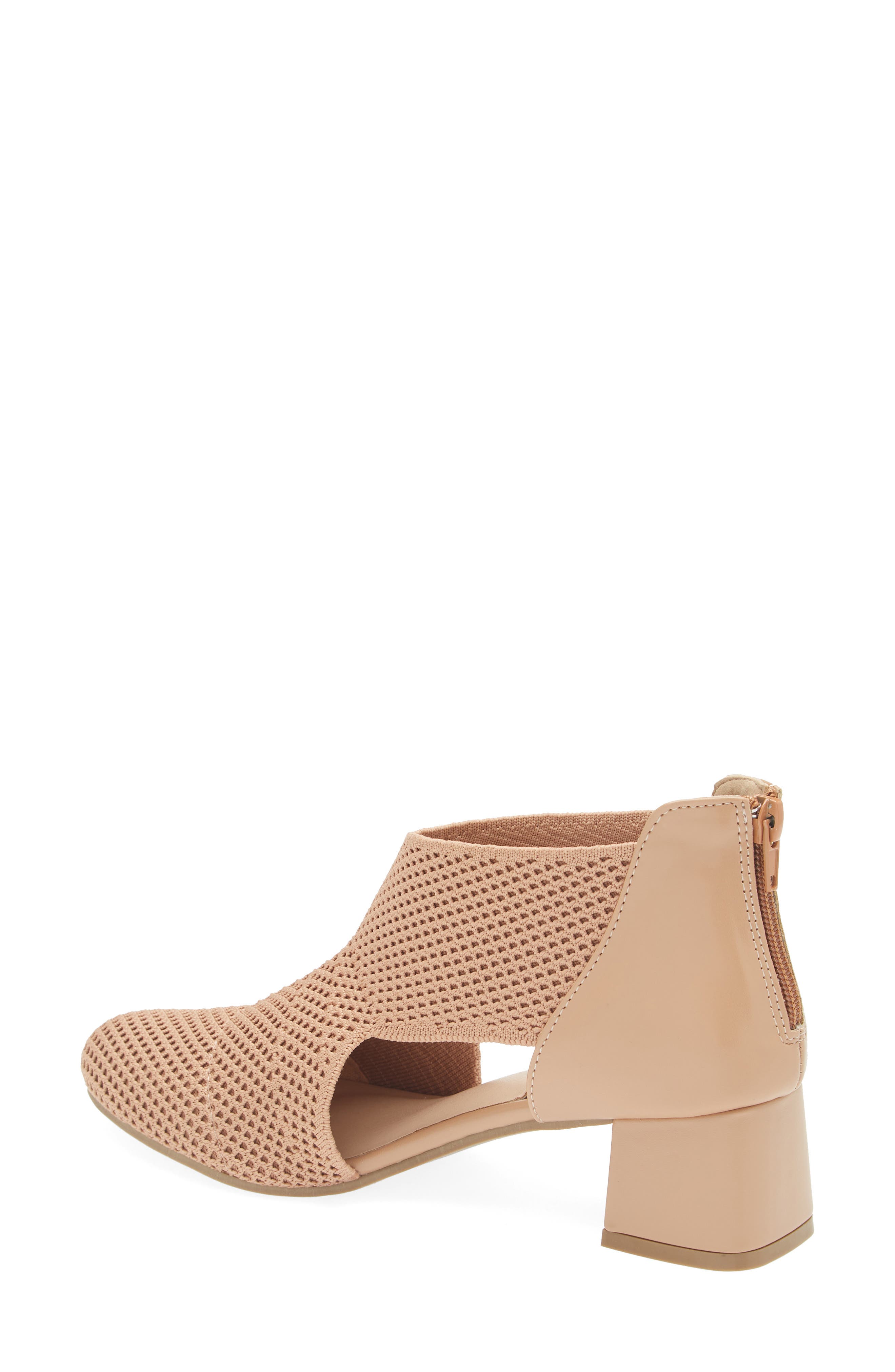 Tahari Back Zip Knit Bootie, Alternate, color, Camel