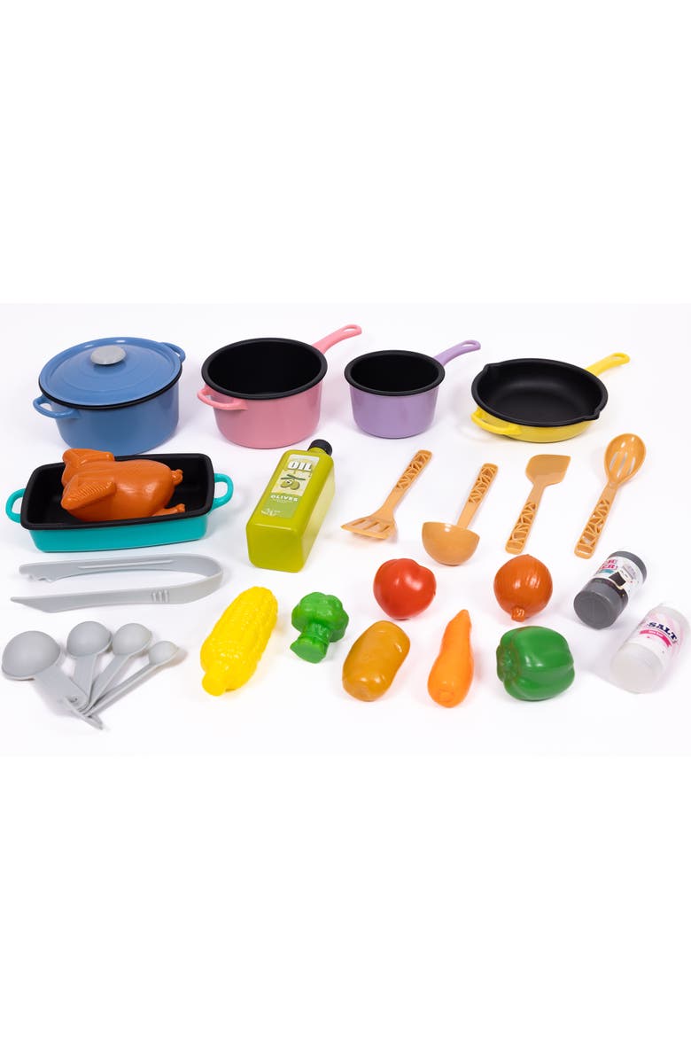 NurtureNature Cooking Set 27Pc Toy Food, Pots, Utensils, Pretend Play, Kids 3+, Main, color, Multicolored