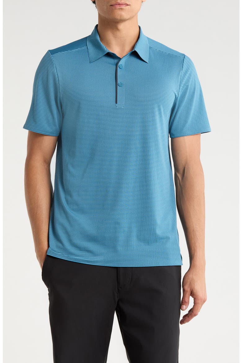 Approach Performance Polo, Main, color, ASH BLUE SEERSUCKER