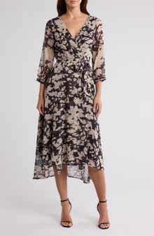AREA STARS Night Bouquet Long Sleeve Dress