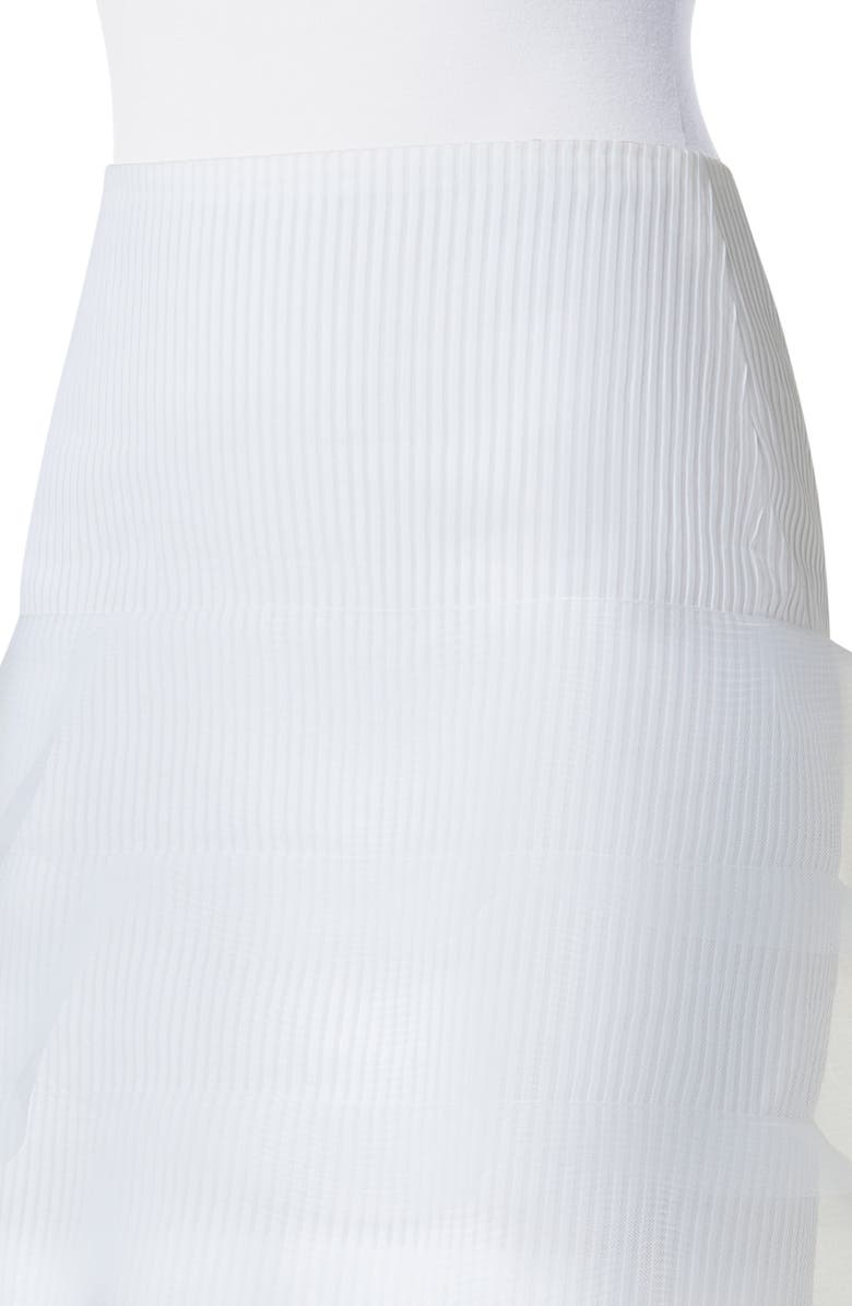Akris Hatband Ruffle Rib Skirt, Alternate, color, Pure White