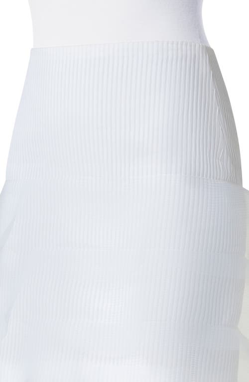 Akris Hatband Ruffle Rib Skirt In Pure White