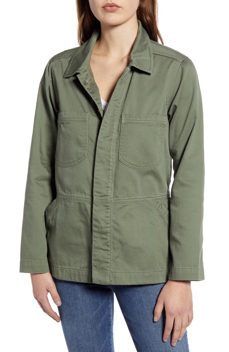 Wit & Wisdom Drop Shoulder Flounce Cotton Jacket, Alternate, color,