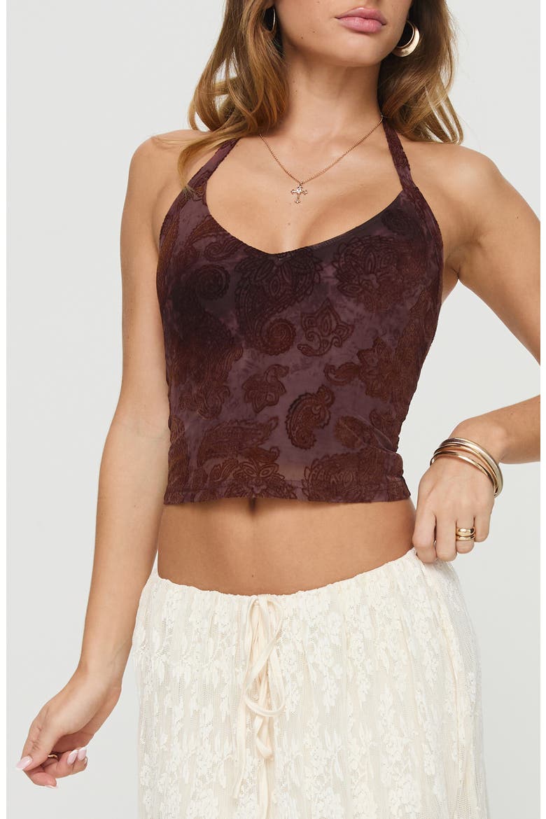Zyraelyn Crop Halter Tank Top, Main, color, DARK RED