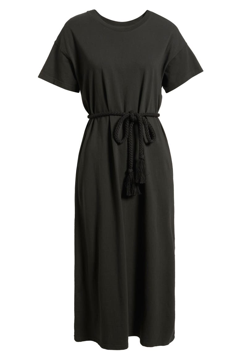 The Boxy Tee Cotton Dress, Alternate, color, ALMOST BLACK