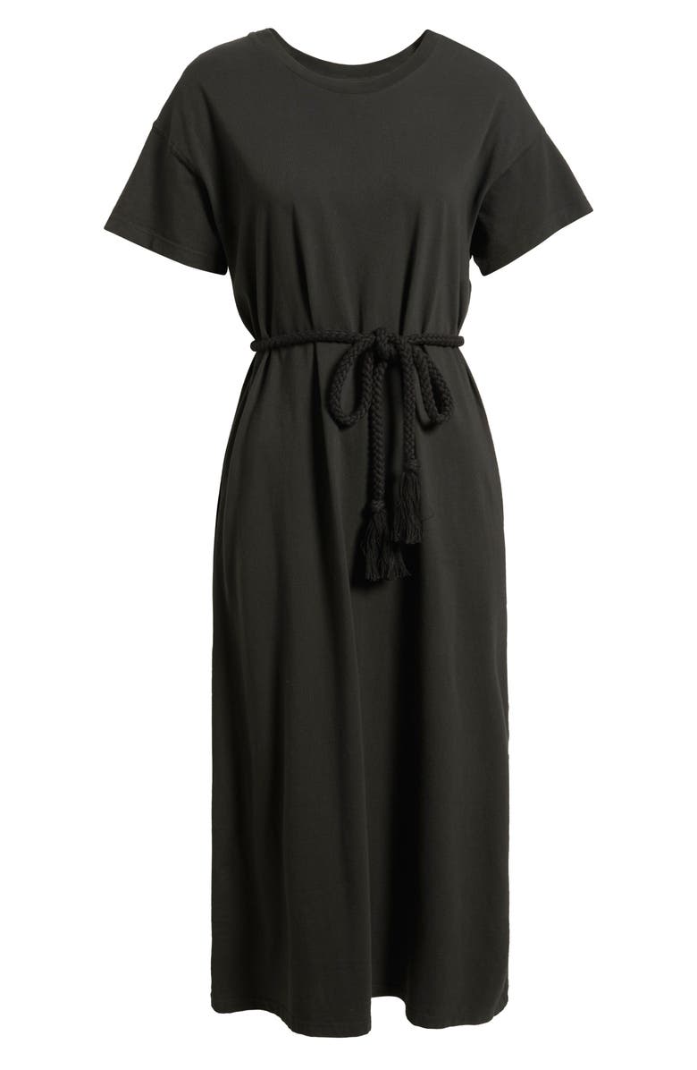 THE GREAT. The Boxy Tee Cotton Dress, Alternate, color, Almost Black