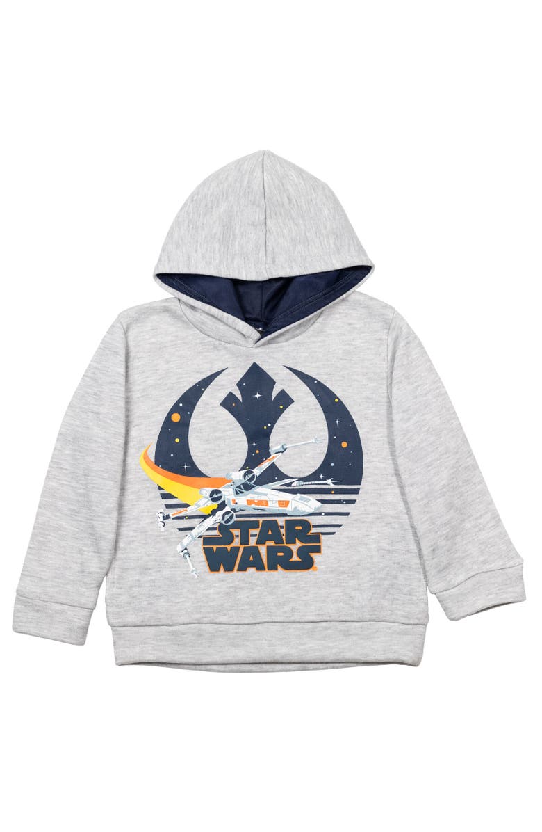 Star Wars Fleece Pullover Hoodie, Main, color, Heather Grey Navy