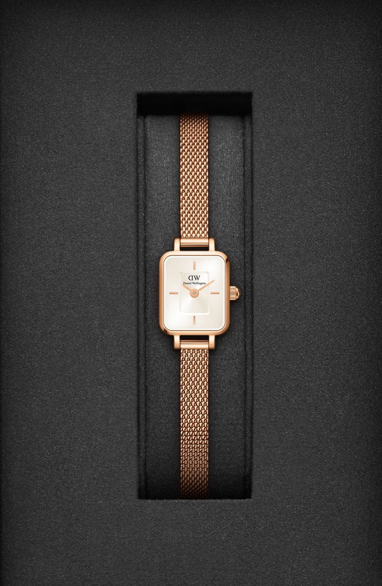 Daniel Wellington Micromesh Strap Watch, 15mm x 18mm, Alternate, color, Rose Gold