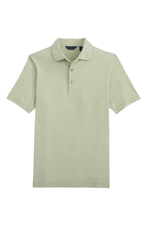 Scott Barber Micro Stripe Performance Polo In Green