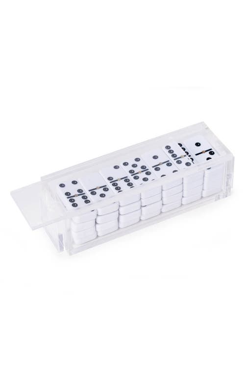 Shop Bey-berk Acrylic Domino Set In White