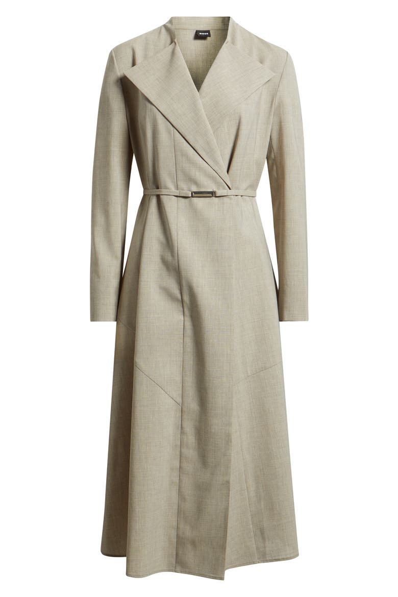 Dimosal Long Sleeve Wool Midi Dress, Alternate, color, PUMICE