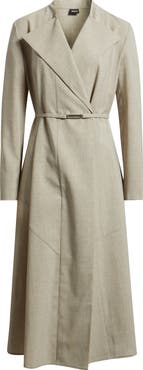 BOSS Dimosal Long Sleeve Wool Midi Dress