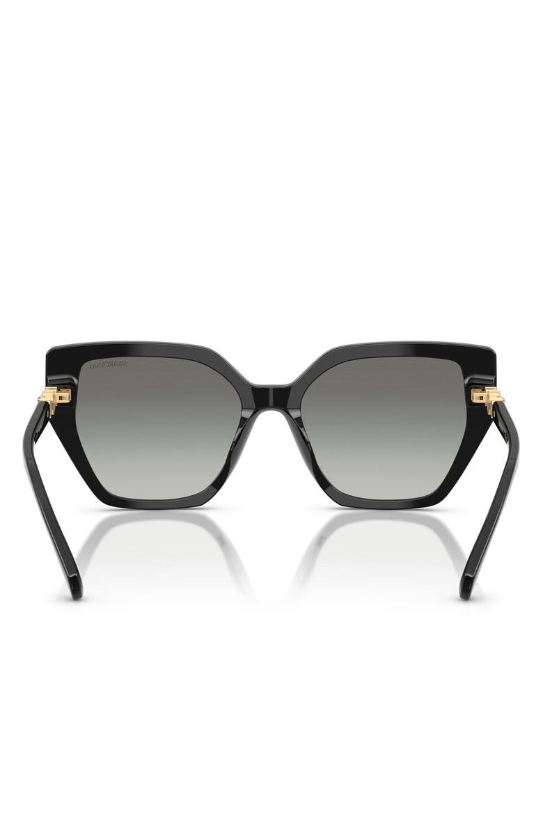 Swarovski 56mm Polarized Irregular Cat Eye Sunglasses, Alternate, color, Black/ Grey Gradient