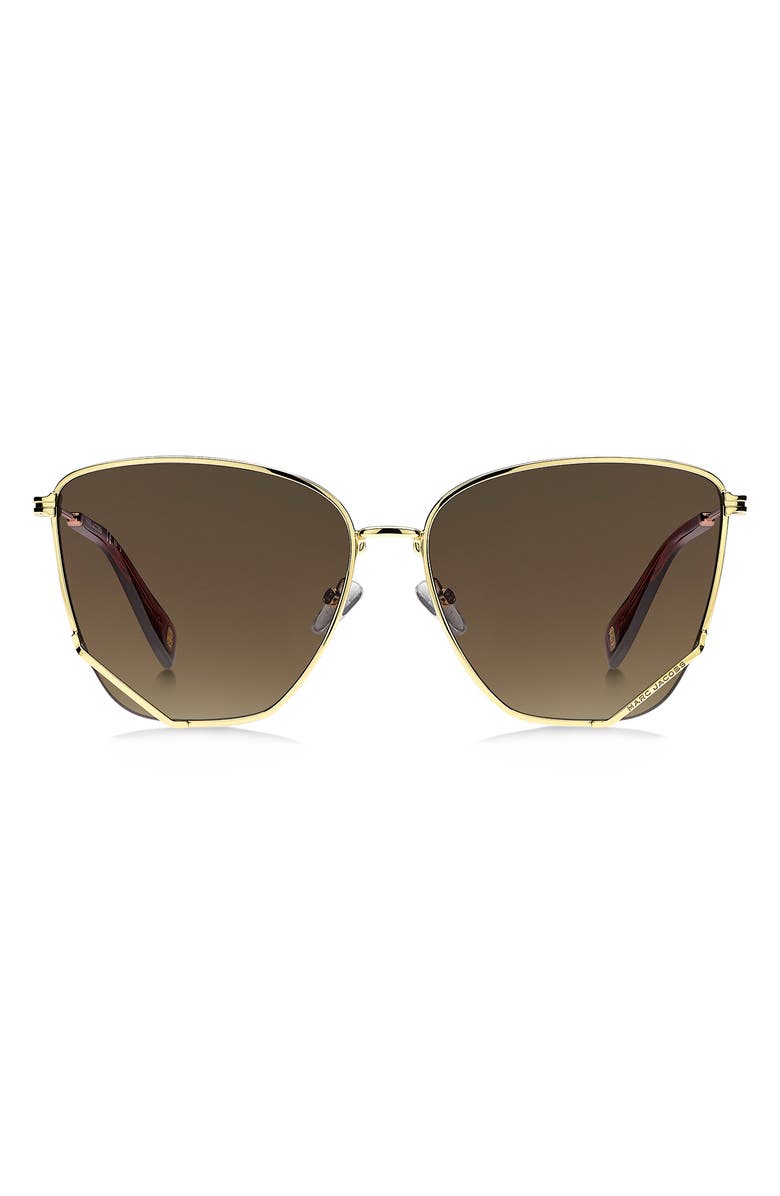 Marc Jacobs 61mm Oversize Square Sunglasses, Main, color, Gold Brown/ Brown Gradient