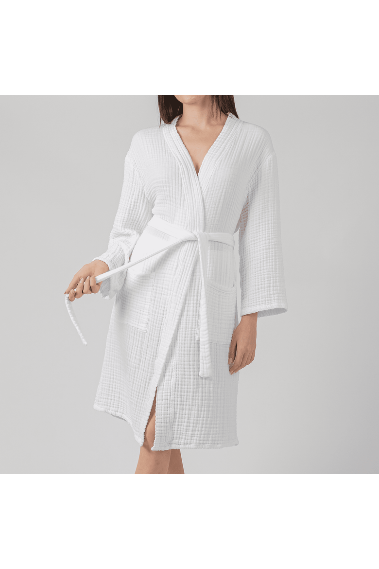 Adult Muslin Bathrobe, Alternate, color, White