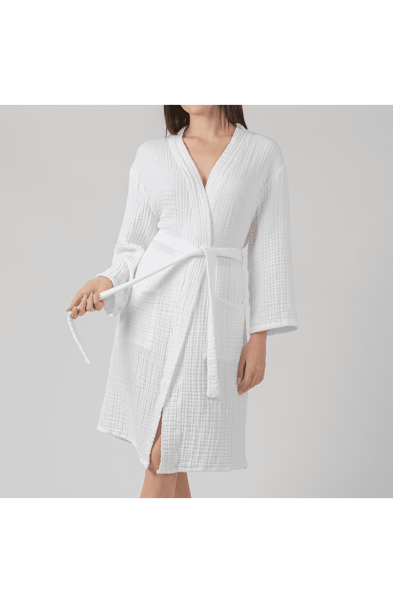 Comfy Cubs Adult Muslin Bathrobe, Alternate, color, White