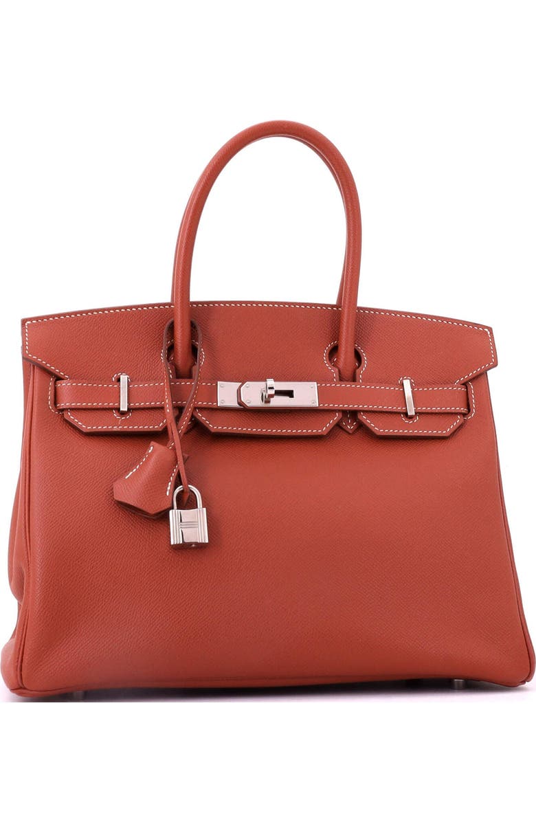 Pre-Owned Hermes Birkin Handbag Orange Epsom with Palladium Hardware 30, Alternate, color, Brique