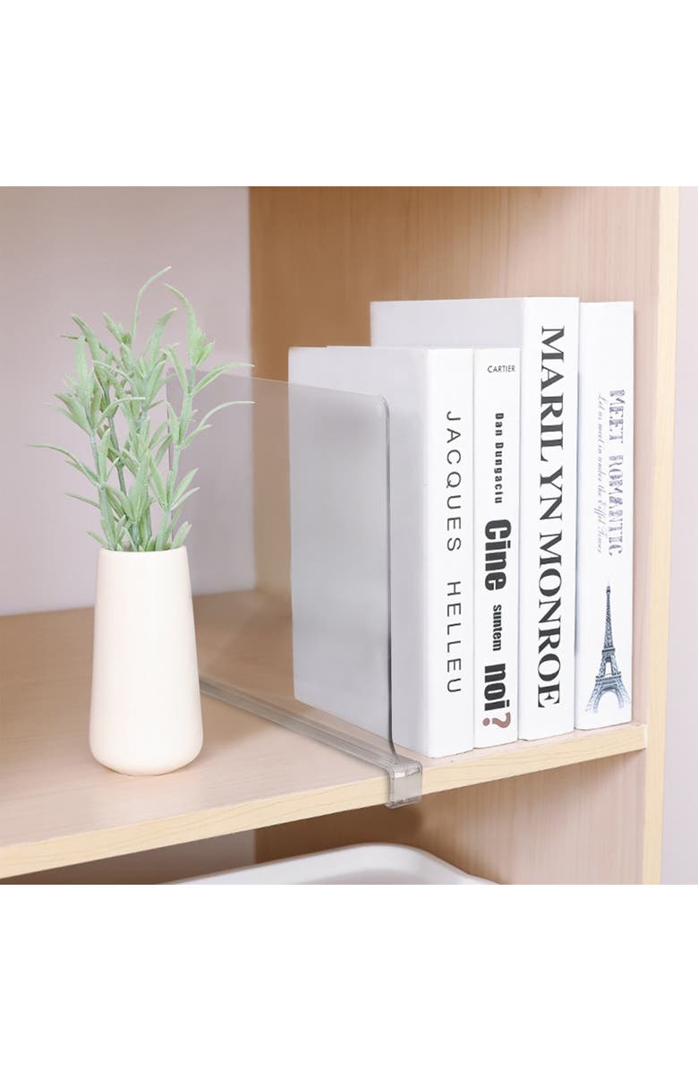 SORBUS Clear Acrylic Shelf Dividers - Set of 4, Alternate, color, Clear