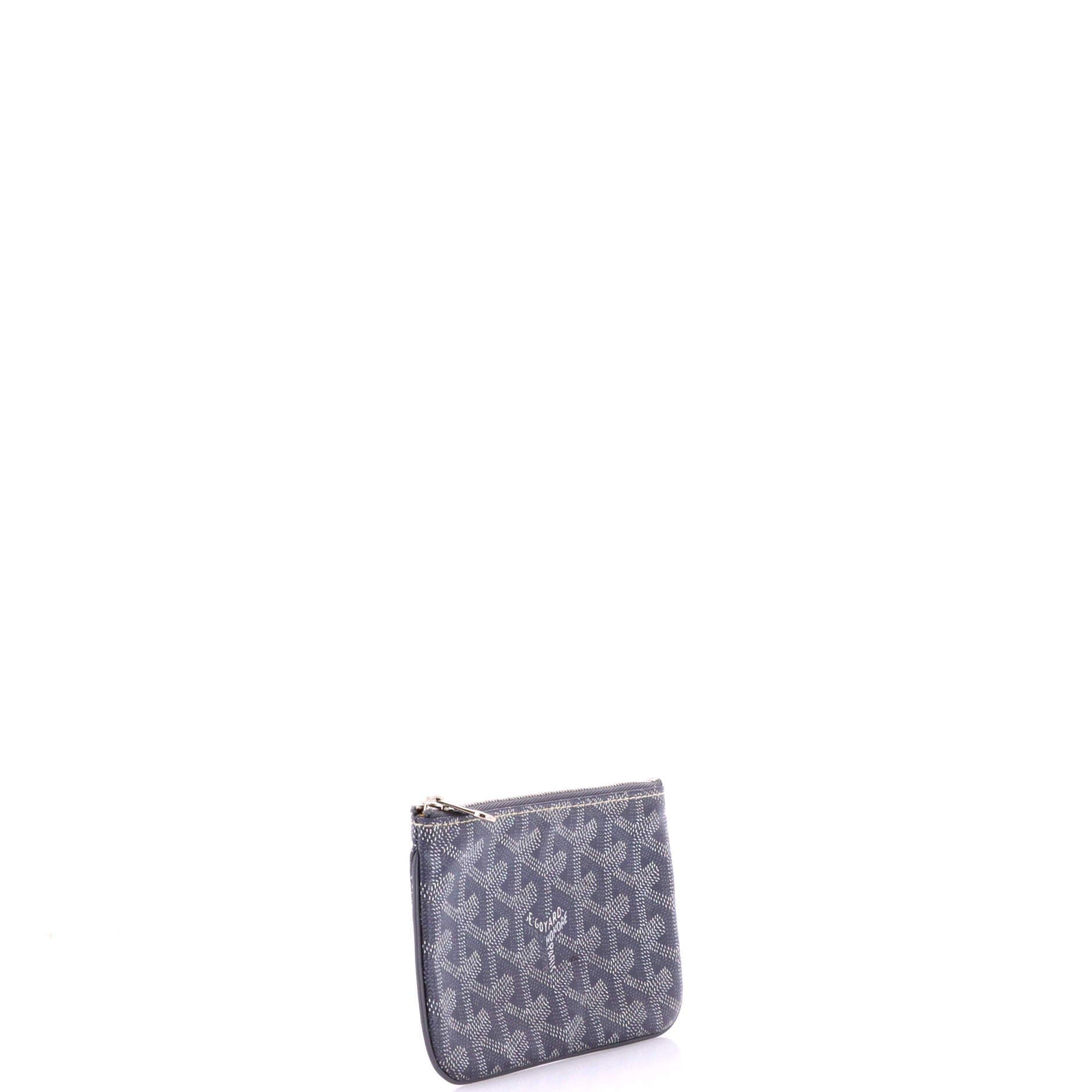 Pre-Owned Goyard Senat Zip Pouch Coated Canvas Mini, Alternate, color, Gray